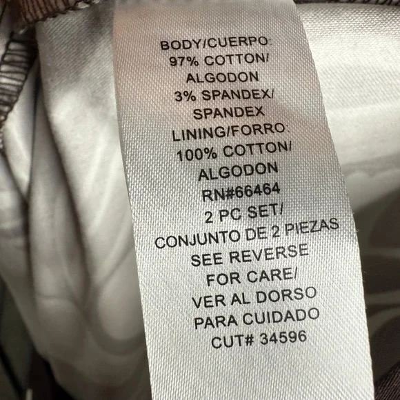 Vintage 2000s Brown Floral A-Line Top Skirt Set Retro Office Cottagecore 12P - Picture 16 of 16